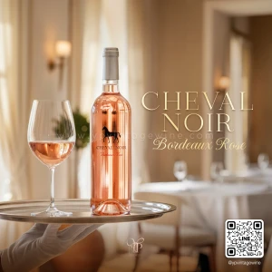 CHEVAL NOIR BORDEAUX ROSE